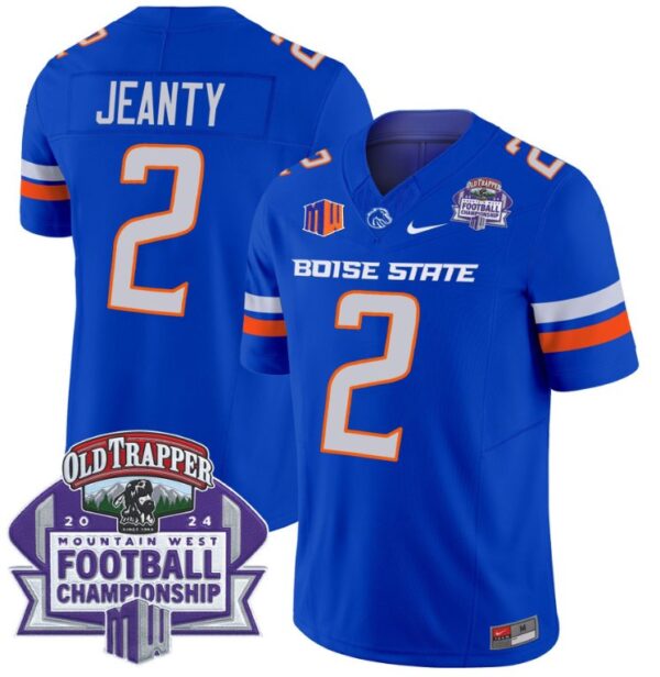 Men's Ashton Jeanty Jersey #2 Boise State Broncos 2024 Championship Vapor Royal