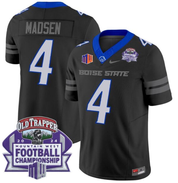 Men's Maddux Madsen Jersey #4 Boise State Broncos 2024 Championship Vapor Black