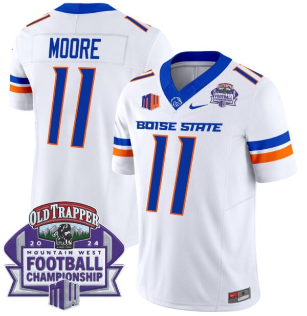 Men's Kellen Moore Jersey #11 Boise State Broncos 2024 Championship Vapor White