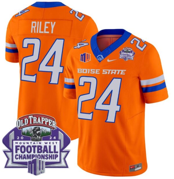 Men's Dylan Riley Jersey #24 Boise State Broncos 2024 Championship Vapor Orange