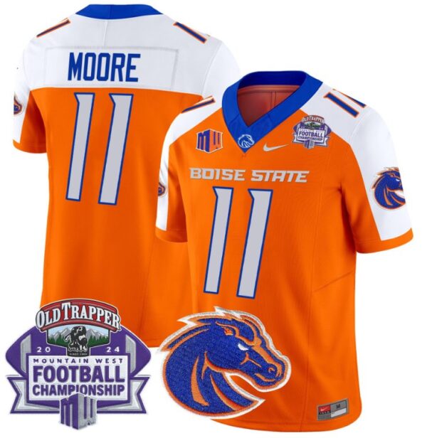 Men's Kellen Moore Jersey #11 Boise State Broncos 2024 Championship Vapor Orange Alternate