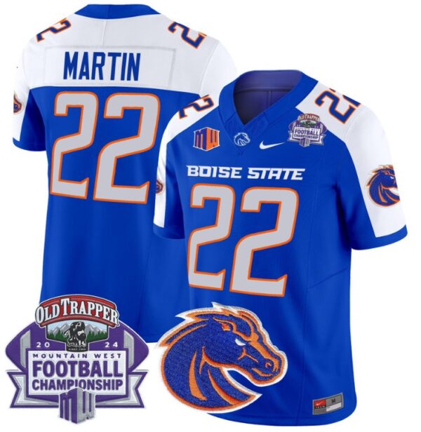 Men's Doug Martin Jersey #22 Boise State Broncos 2024 Championship Vapor Royal Alternate