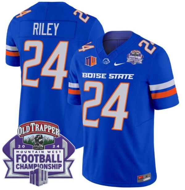 Men's Dylan Riley Jersey #24 Boise State Broncos 2024 Championship Vapor Royal
