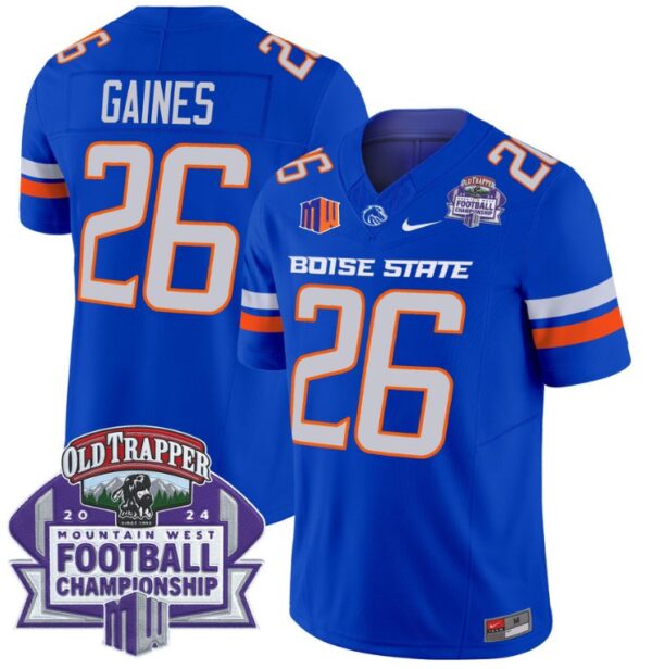 Men's Sire Gaines Jersey #26 Boise State Broncos 2024 Championship Vapor Royal