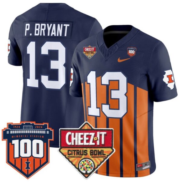 Men's Pat Bryant Jersey #13 Illinois Fighting 2025 Cheez-It Citrus Bowl Throwback