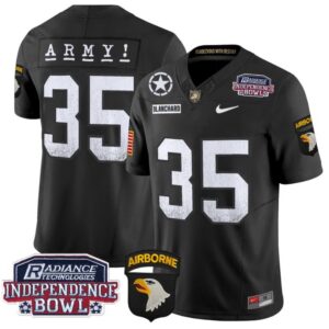 Men's Doc Blanchard Jersey #35 Army Black Knights Independence Bowl Patch Black