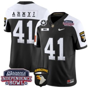 Men's Glenn Davis Jersey #41 Army Black Knights Independence Bowl Patch Black Alternate