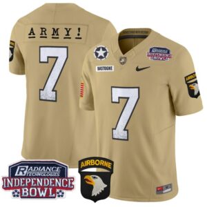 Men's Bastogne Jersey #7 Army Black Knights Independence Bowl Patch Tan