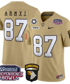 Men's Casey Reynolds Jersey #87 Army Black Knights Independence Bowl Patch Tan