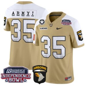 Men's Doc Blanchard Jersey #35 Army Black Knights Independence Bowl Patch Tan Alternate