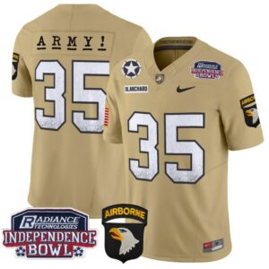 Men's Doc Blanchard Jersey #35 Army Black Knights Independence Bowl Patch Tan