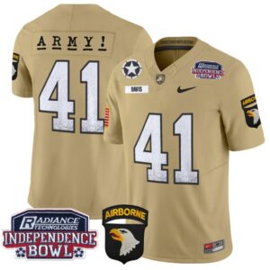 Men's Glenn Davis Jersey #41 Army Black Knights Independence Bowl Patch Tan