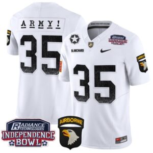 Men's Doc Blanchard Jersey #35 Army Black Knights Independence Bowl Patch White