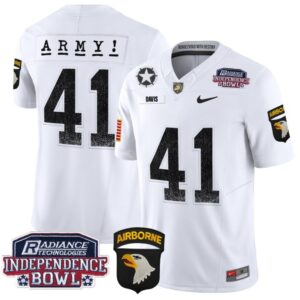 Men's Glenn Davis Jersey #41 Army Black Knights Independence Bowl Patch White