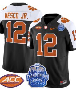 Men's Bryant Wesco Jr Jersey #12 Clemson Tigers 2024 ACC Championship Black Alternate