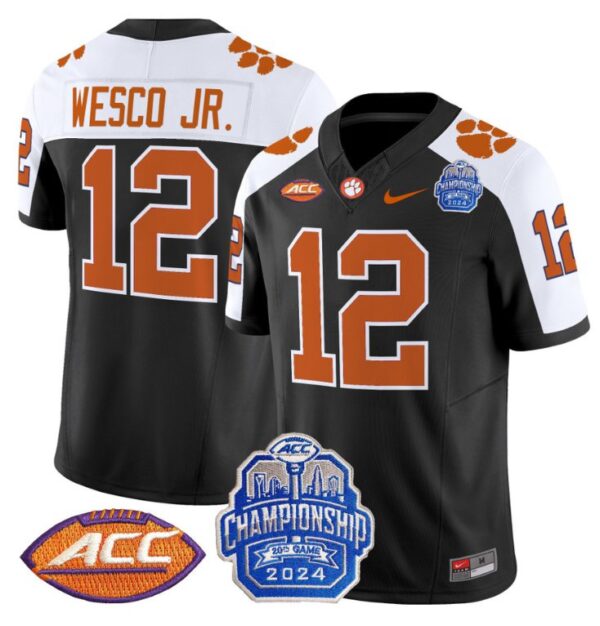 Men's Bryant Wesco Jr Jersey #12 Clemson Tigers 2024 ACC Championship Black Alternate