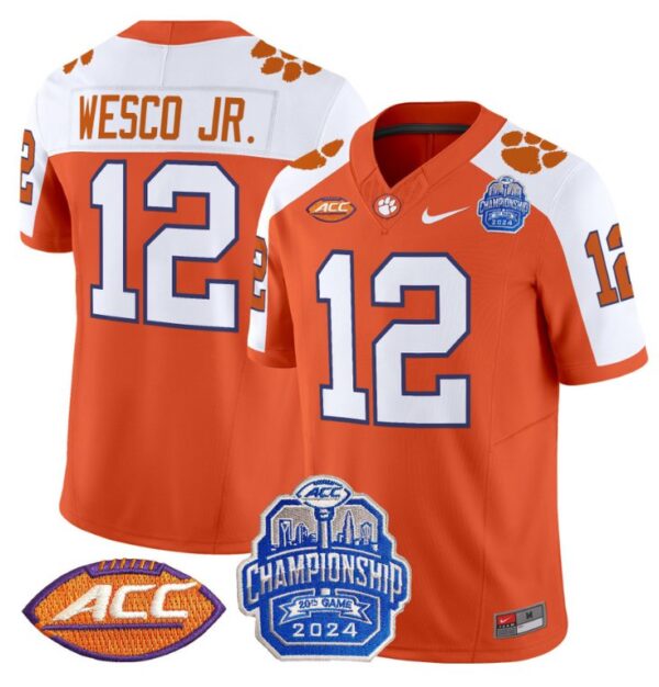 Bryant Wesco Jr Jersey #12 Clemson Tigers 2024 ACC Championship Orange Alternate