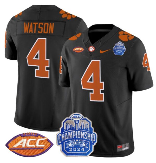 Deshaun Watson Jersey #4 Clemson Tigers 2024 ACC Championship Patch Black