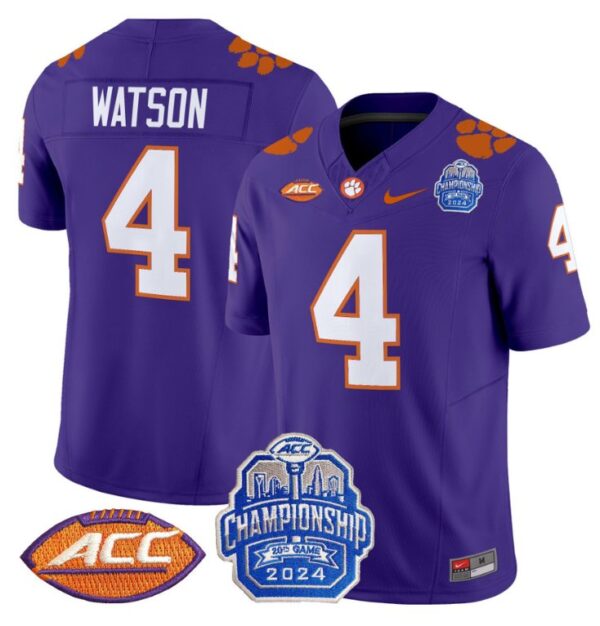 Deshaun Watson Jersey #4 Clemson Tigers 2024 ACC Championship Patch Purple
