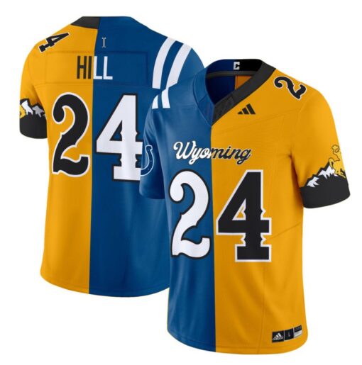 Jerry Hill Jersey #24 Wyoming Cowboys Split Vapor Limited Football Stitched