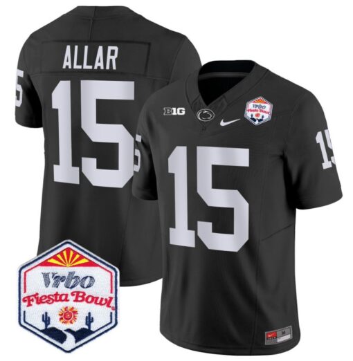 Drew Allar Jersey #15 Penn State 2024 Fiesta Bowl Patch Stitched Black