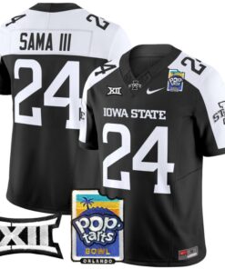 Abu Sama III Jersey #24 Iowa State 2025 PopTarts Bowl Patch Black Alternate