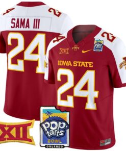 Abu Sama III Jersey #24 Iowa State 2025 PopTarts Bowl Patch Cardinal Alternate