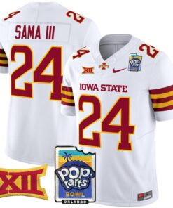Abu Sama III Jersey #24 Iowa State 2025 PopTarts Bowl Patch White