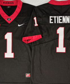 Men's Georgia Bulldogs #1 Trevor Etienne Black Stitched Jersey