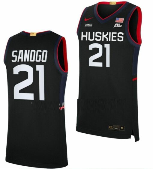 Adama Sanogo Jersey UConn Huskies College Basketball Limited Black #12