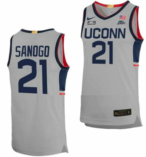 Adama Sanogo Jersey UConn Huskies College Basketball Limited Gray #21
