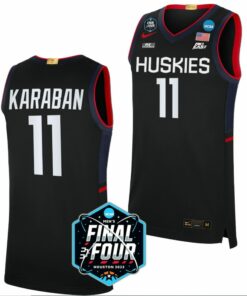 Alex Karaban Jersey UConn Huskies College Basketball 2023 NCAA Final Four Black #11
