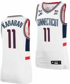 Alex Karaban Jersey UConn Huskies College Basketball Alumni White #11