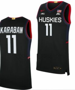 Alex Karaban Jersey UConn Huskies College Basketball Limited Black #11