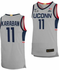 Alex Karaban Jersey UConn Huskies College Basketball Limited Gray #11
