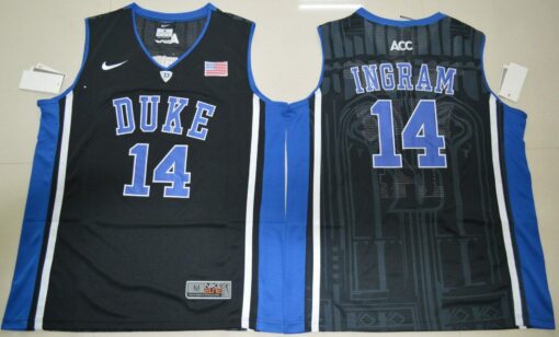 Duke Blue Devils #14 Brandon Ingram Basketball NCAA Basketball Jersey Black Elite