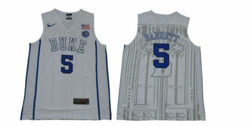 Duke Blue Devils #5 Barrett Basketball NCAA Basketball Jersey New White