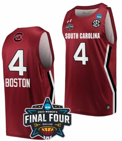Kamilla Cardoso Jersey South Carolina Gamecocks College Basketball 2023 NCAA Final Four Garnet #4