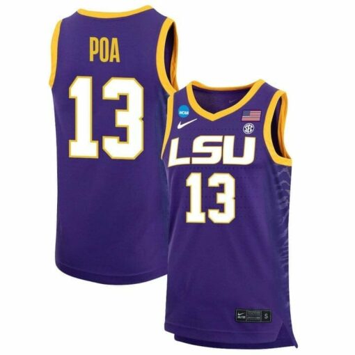 Last Tear Poa Jersey LSU Tigers Basketball 2023 NCAA College Purple #13