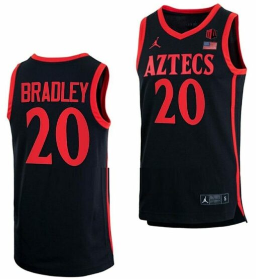 Matt Bradley Jersey San Diego State Aztecs College Basketball Black #20