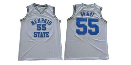 Memphis Tigers #55 Wright NCAA Basketball Jersey White