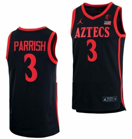 Micah Parrish Jersey San Diego State Aztecs College Basketball Black #3