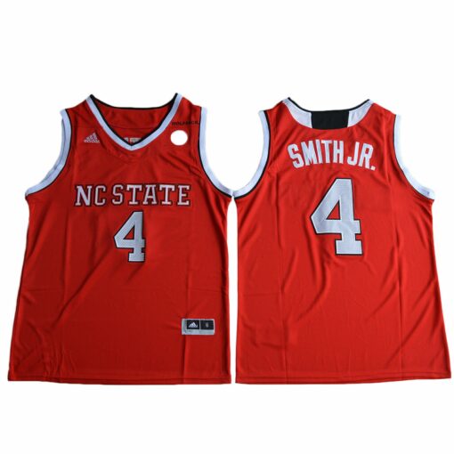 NC State Wolfpack #4 Dennis Smith Jr. NCAA Basketball Red