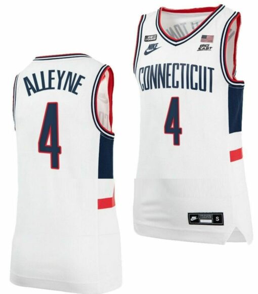 Nahiem Alleyne Jersey UConn Huskies College Basketball Alumni White #4