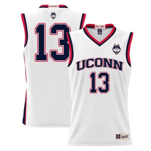 Richie Springs Jersey UConn Huskies College Basketball No Name White Red #13
