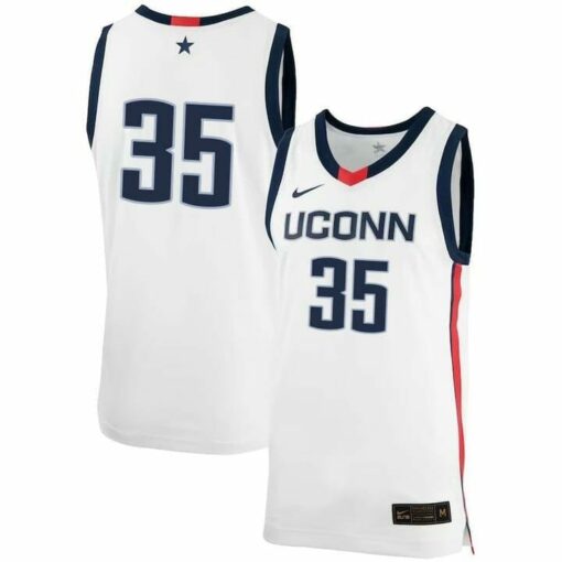 Samson Johnson Jersey UConn Huskies College Basketball No Name White #35