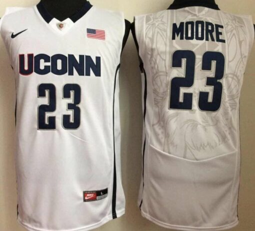 Uconn Huskies #23 Maya Moore NCAA Basketball Jersey White