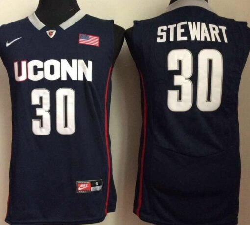 Uconn Huskies #30 Breanna Stewart NCAA Basketball Jersey Blue