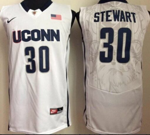 Uconn Huskies #30 Breanna Stewart NCAA Basketball Jersey White