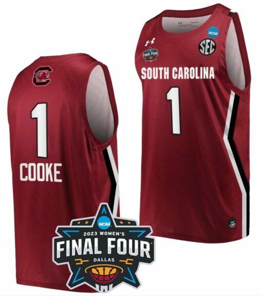 Zia Cooke Jersey South Carolina Gamecocks College Basketball 2023 NCAA Final Four Garnet Garnet #1